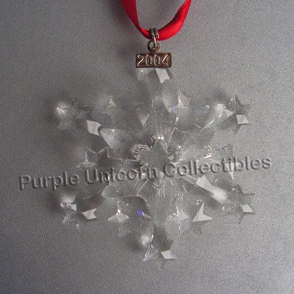 2004 Steiff Daniel Bear with Swarovski Annual Edition Snowflake Xmas Ornament - Picture 4 of 5